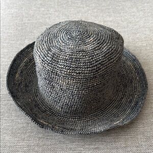 Woven Raffia Bucket Hat by San Diego Hat Company and Free People in Charcoal